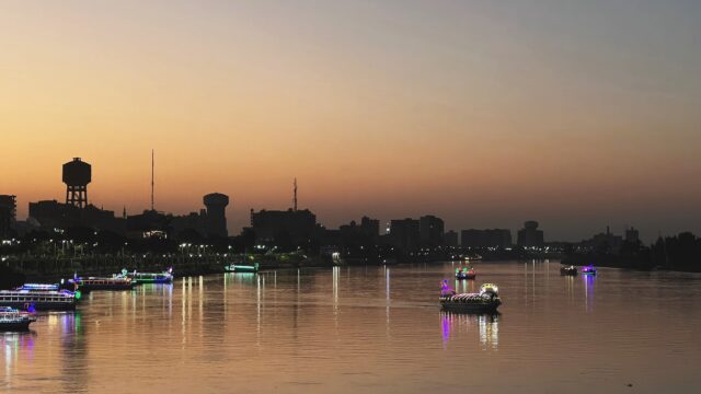 The sun goes down on the Nile; the disco boats come out!